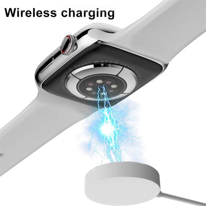 2024 novo relógio inteligente de carregamento sem fio smartwatch, bluetooth, chamadas, unisexo..