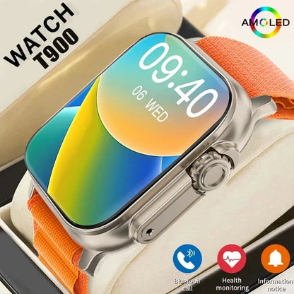 T900Ultra Smartwatch                 Bluetooth com Chamadas, Alerta de Mensagens, Monitor de Frequência Cardíaca e Funcionalidades Esportivas – Compatível com Android e iOS para Homens e Mulheres